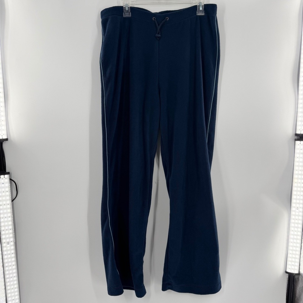NYL New York Laundry Mens XL Fleece Sweatpants Navy Blue Side Stripe Drawstring